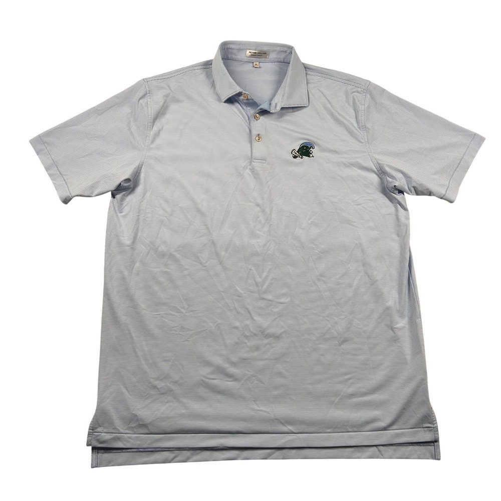 Peter Millar Polo Shirt Mens XL Tulane Green Wave Summer Comfort Striped Golf